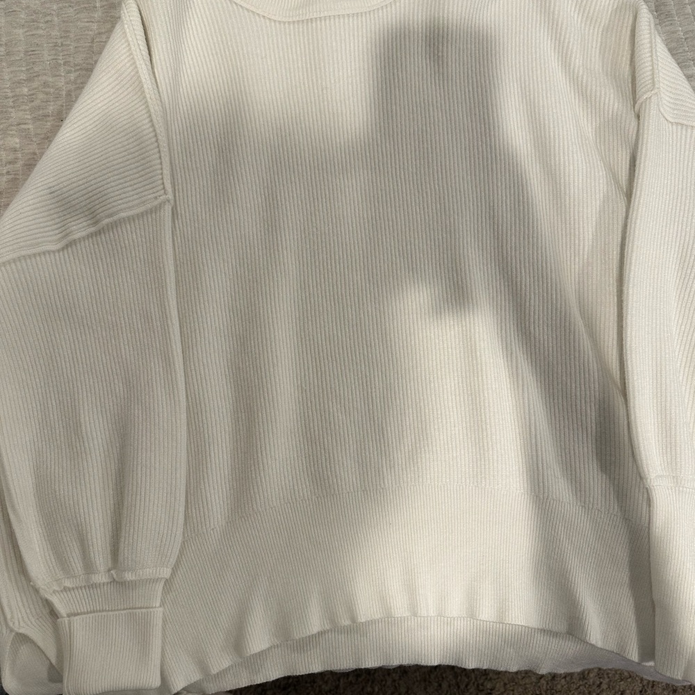 Amazon White Crew Neck Sweater Soft Cotton Blend